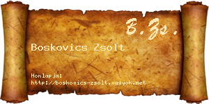 Boskovics Zsolt névjegykártya